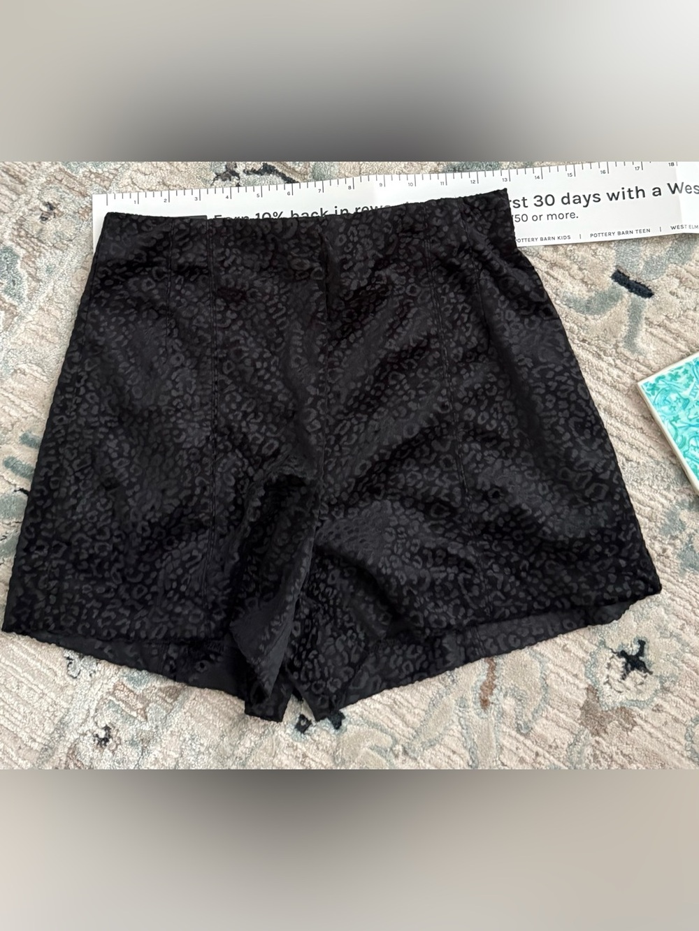 Ann Taylor Black Leopard Jacquard Bike Shorts